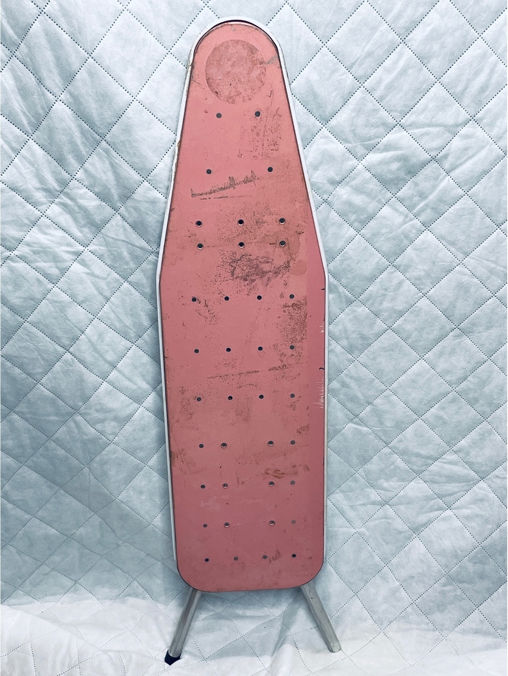Vintage Metal Pink Child Toy Ironing Board with Metal Legs